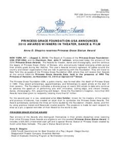 Microsoft Word[removed]Princess Grace Awards Winners Press Release[removed]doc