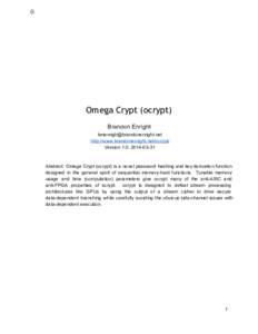 Ω  Omega Crypt (ocrypt) Brandon Enright  http://www.brandonenright.net/ocrypt/