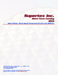 Supertex inc. Short Form Catalog 2014