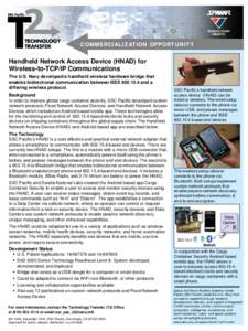 Handheld Network Access Device (HNAD) for Wireless-to-TCP/IP Communications