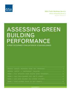 GSA Public Buildings Service Office of Applied Science Applied Research Assessing green building