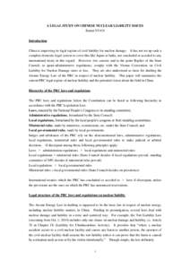 Nuclear safety / Tort law / Nuclear technology / Nuclear power stations / Vienna Convention on Civil Liability for Nuclear Damage / Nuclear power plant / Legal channeling / Nuclear power / Nuclear Liability Bill / Energy / Law / Nuclear physics