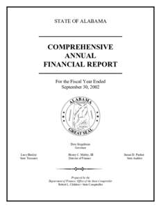 STATE OF ALABAMA  COMPREHENSIVE ANNUAL FINANCIAL REPORT For the Fiscal Year Ended