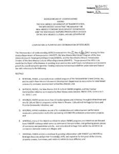 Memorandum of Understanding among NMDOT, NM MainStreet, and NM Historic Preservation Division
