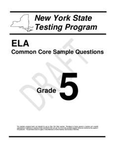 ELA Common Core Sample Questions - Grade 5