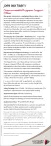 Commonwealth Programs Support Officer Macquarie University is a workplace like no other. From our inception we have crossed traditional boundaries. We developed the first electronic calculator for the vision impaired, wi