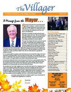 An Official Publication of the Village of Colonie  A Message from the FALL 2015