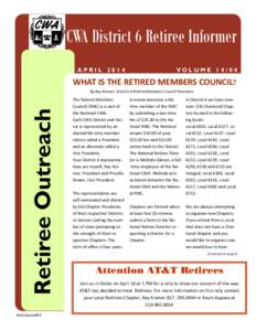    CWA District 6 Retiree Informer APRIL[removed]VOLUME 14/04