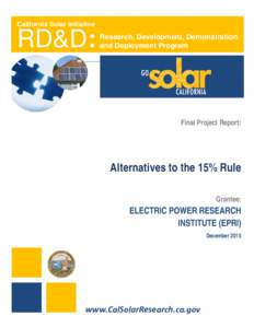 Alternatives to the 15% Rule: Final Project Summary