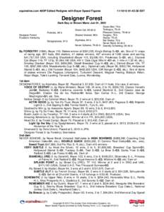 equineline.com 40DP Edited Pedigree with Beyer Speed Figures[removed]:43:38 EST Designer Forest Dark Bay or Brown Mare; Jun 01, 2001