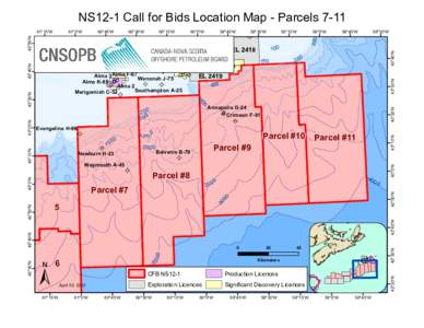 NS12-1 Call for Bids Location Map - Parcels[removed]Glenelg E-58 Alma 3Alma F-67 Wenonah J-75