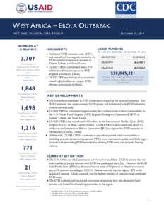 WEST AFRICA – EBOLA OUTBREAK FACT SHEET #5, FISCAL YEAR (FY[removed]NUMBERS AT A GLANCE