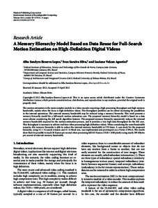 Hindawi Publishing Corporation International Journal of Reconfigurable Computing Volume 2012, Article ID[removed], 10 pages doi:[removed][removed]Research Article