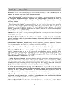 Free Appropriate Public Education / Learning disability / Early childhood intervention / Response to intervention / Individual Family Service Plan / Preschool education / Individualized Education Program / Post Secondary Transition For High School Students with Disabilities / Education / Special education / Individuals with Disabilities Education Act