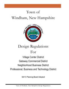Town of Windham, New Hampshire Design Regulations For Village Center District