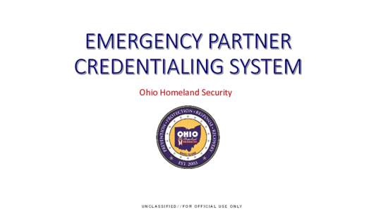 Emergency Partner Credentialing System