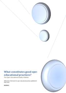 What constitutes good open educational practices?