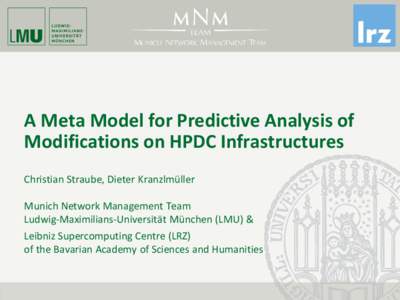 SuperMUC / Leibniz-Rechenzentrum / Straube / Predictive analytics / Business intelligence / Amphetamines / Para-Methoxyethylamphetamine