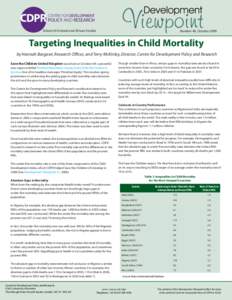 School of Oriental and African Studies  Number 40, October 2009 Targeting Inequalities in Child Mortality by Hannah Bargawi, Research Officer, and Terry McKinley, Director, Centre for Development Policy and Research