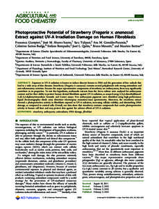 Article pubs.acs.org/JAFC Photoprotective Potential of Strawberry (Fragaria × ananassa) Extract against UV-A Irradiation Damage on Human Fibroblasts Francesca Giampieri,† Josè M. Alvarez-Suarez,† Sara Tulipani,‡