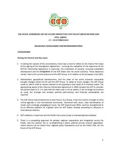 Cotonou / Cotonou Agreement / African /  Caribbean and Pacific Group of States / ACP–EU Joint Parliamentary Assembly / ACP–EU development cooperation / International relations / International trade / International economics