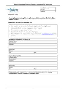 Response Form - Housing SPD Consultation Draft