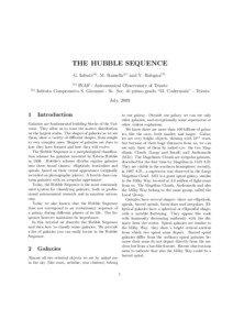 THE HUBBLE SEQUENCE G. Iafrate(a) , M. Ramella(a) and V. Bologna(b) (a)