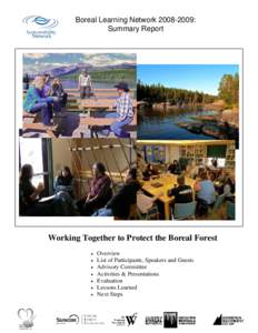 Microsoft Word - Summary Report -  Boreal Learning Network[removed]doc