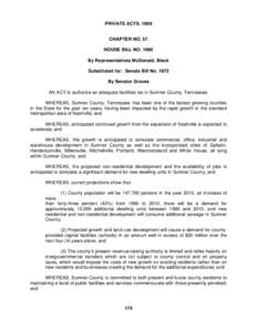 PRIVATE ACTS, 1999 Chapter No. 57 CHAPTER NO. 57 HOUSE BILL NO[removed]By Representatives McDonald, Black Substituted for: Senate Bill No. 1972