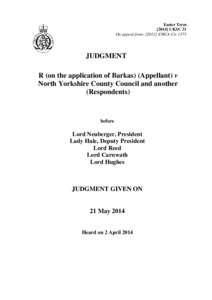 R (on the application of Barkas) (Appellant) v North Yorkshire County Council and another (Respondents)