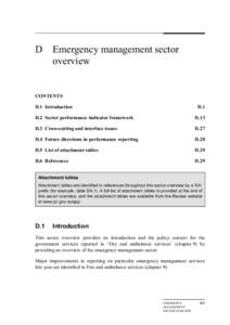 D  Emergency management sector overview  CONTENTS