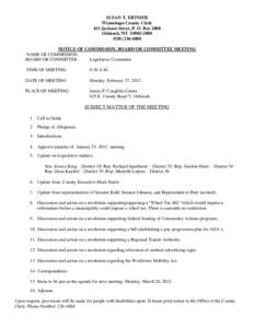 SUSAN T. ERTMER Winnebago County Clerk 415 Jackson Street, P. O. Box 2808 Oshkosh, WI[removed][removed]NOTICE OF COMMISSION, BOARD OR COMMITTEE MEETING