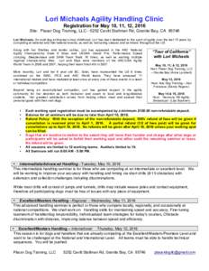 Microsoft Word - 2016LoriMichaelsAgilityClinicFlyer.docx