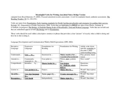 Microsoft Word - MeaningfulVerbsforWritingAnecdotalNoteBridgeVersion2.doc