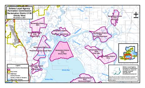 ¦ ¨ § Solano Local Agency Formation Commission Reclamation District 2136