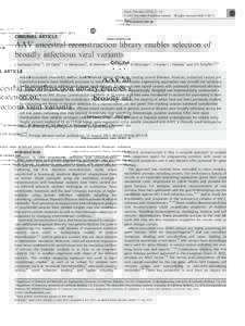 AAV ancestral reconstruction library enables selection of broadly infectious viral variants