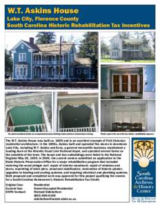 W.T. Askins House Lake City, Florence County South Carolina Historic Rehabilitation Tax Incentives Before