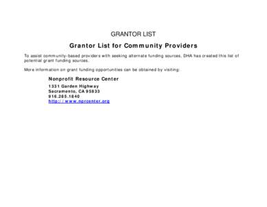 Microsoft Word - Grantor List-2.doc