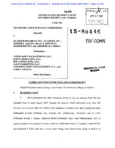 Case 9:15-cvJIC Document 1 Entered on FLSD DocketPage 1 of 33  nea~ed UNITED STATES DISTRICT COURT SOUTHERN DISTRICT OF FLORIDA