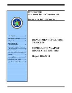 OFFICE OF THE NEW YORK STATE COMPTROLLER DIVISION OF STATE SERVICES Audit Objective............................... 2 Audit Results - Summary[removed]