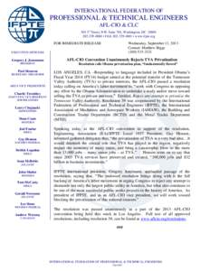 INTERNATIONAL FEDERATION OF  PROFESSIONAL & TECHNICAL ENGINEERS AFL-CIO & CLC 501 3rd Street, NW, Suite 701, Washington, DC[removed]4880 • FAX[removed] • www.ifpte.org