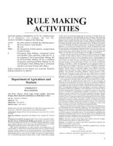 RULE MAKING ACTIVITIES Each rule making is identified by an I.D. No., which consists of 13 characters. For example, the I.D. No. AAM[removed]E indicates the following: