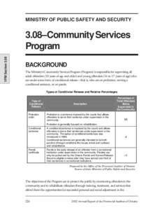 MINISTRY OF PUBLIC SAFETY AND SECURITY  VFM Section[removed]–Community Services Program