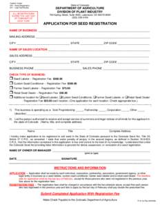 Cashier Codes: 670 – Seed Registration 671 – Late Fee/Penalty State of Colorado