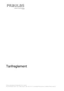 Tarifreglement  PRAULAS KINDERTAGESSTÄTTE CHUR PULVERMÜHLESTR. 42 | 7000 CHUR |  |  | WWW.PRAULAS.CH  1. Allgemeines