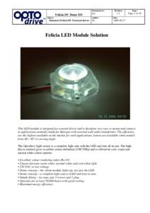 Document no:  Felicia DC Dome ED Object:  Datasheet Felicia DC External driver