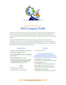 The Principal Financial Group®  2012 Company Profile