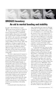 BRIDGES Inventory: 	 An aid to marital bonding and stability By Gail S. Risch & Michael G. Lawler he most recent research on religion in America, U.S. Religious Landscape