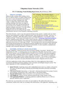 Ubiquitous Sensor Networks (USN) ITU-T Technology Watch Briefing Report Series, No. 4 (February[removed].