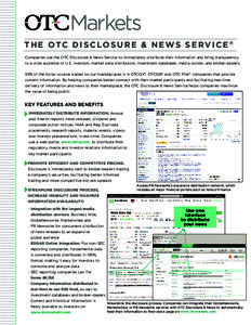 Investment / Finance / Business Wire / Investor relations / OTC Bulletin Board / Over-the-counter / OTC Markets Group / Financial economics / Stock market